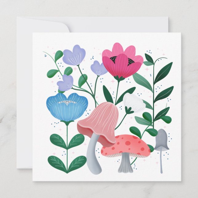 Whimsical Trädgård Tack Kort (Framsida)
