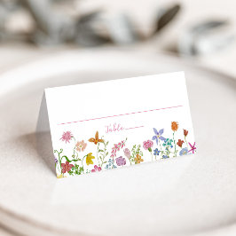 Whimsical Trädgård Vildblomma Bröllop Placeringskort