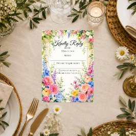 Whimsical Trädgårdsbåge Blommor Bröllop OSA Kort