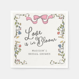 Whimsical Trädgårdsfest Blommig Doodle Bröllopsdus Pappersservett