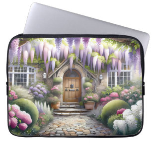 Whimsical trädgårdsstig vid stugan laptop fodral