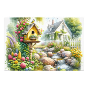 Whimsical Trädgårdsstuga Fågelhus Ström Fototryck