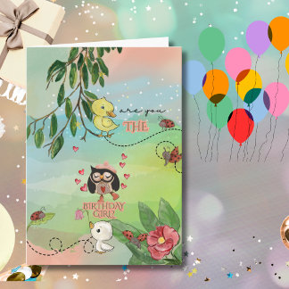 Whimsical Trädgårdsuggla & Ankunge Helgkort