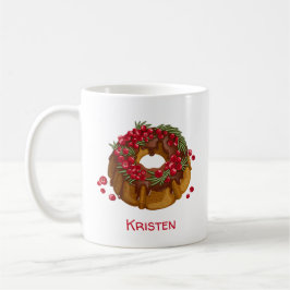 Whimsical tranbärs-Bundttårta-monogram Kaffemugg