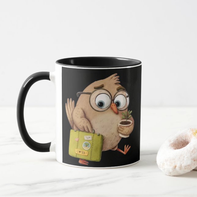 Whimsical Traveler Fågel – Kind Ones Äventyrs Mugg (Med munk)