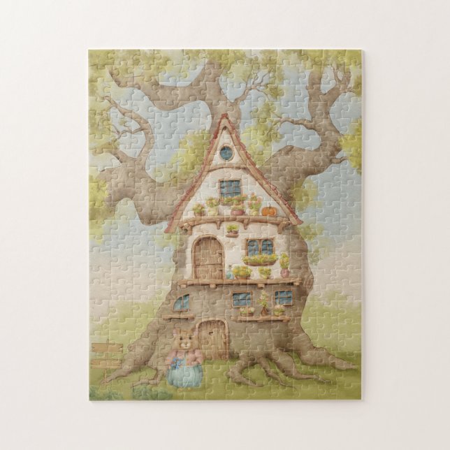 Whimsical Treehouse Storybook Pussel (Vertikal)