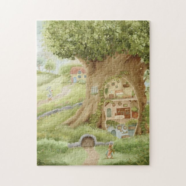 Whimsical Treehouse Storybook Pussel (Vertikal)