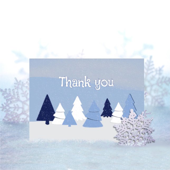 Whimsical Trees in Winter Thank You Tack Kort (Skapare uppladdad)