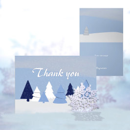 Whimsical Trees in Winter Thank You Tack Kort