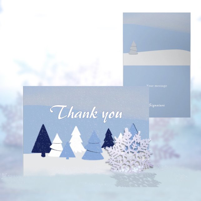 Whimsical Trees in Winter Thank You Tack Kort (Skapare uppladdad)