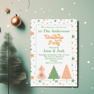Whimsical Trees Pastel BOHO Julfest Inbjudningar
