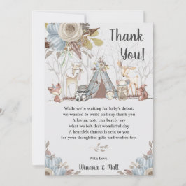 Whimsical Tribal Boho Woodland Animals Baby Shower Tack Kort