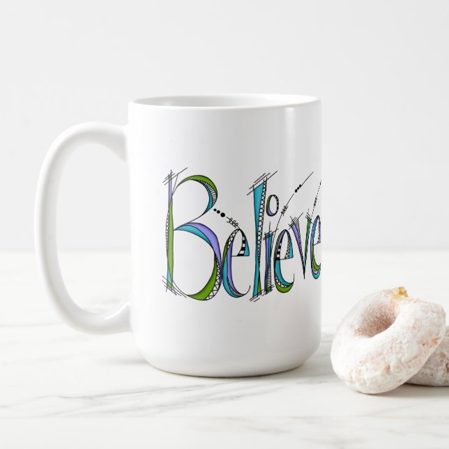 Whimsical Tro Hand-Lettering Kaffemugg (Med munk)