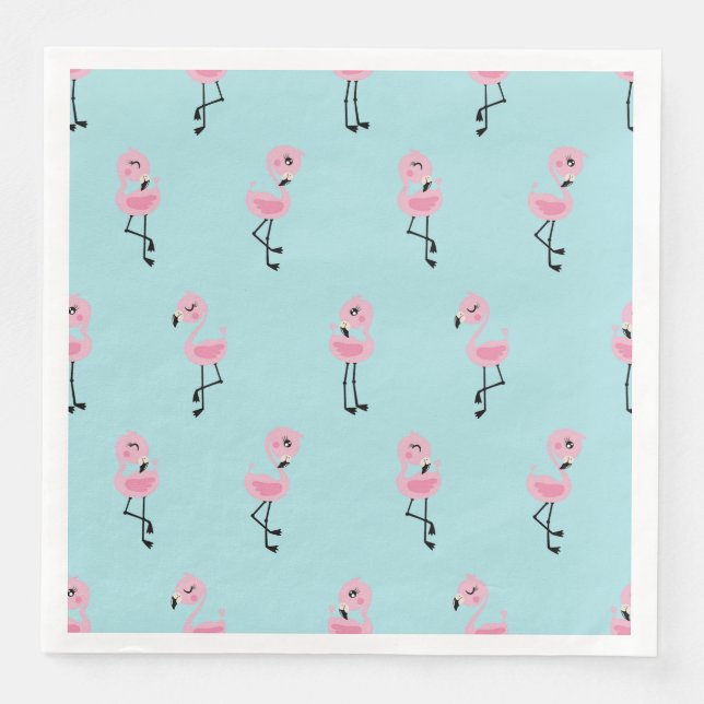 Whimsical tropical flamingos pappersservett (Framsida)
