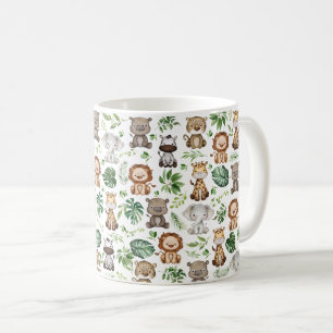 Whimsical Tropical Jungle Safari Vilda djur Kaffemugg