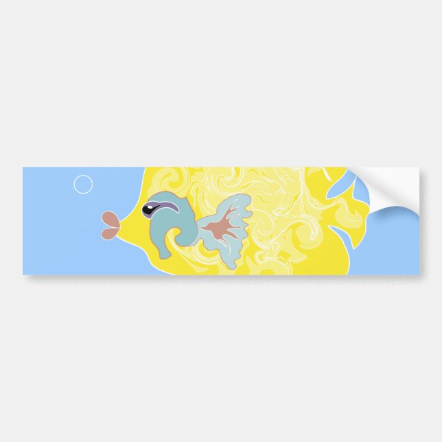 Whimsical Tropisk Fisk Ocean Konst Bildekal (Framsidan)