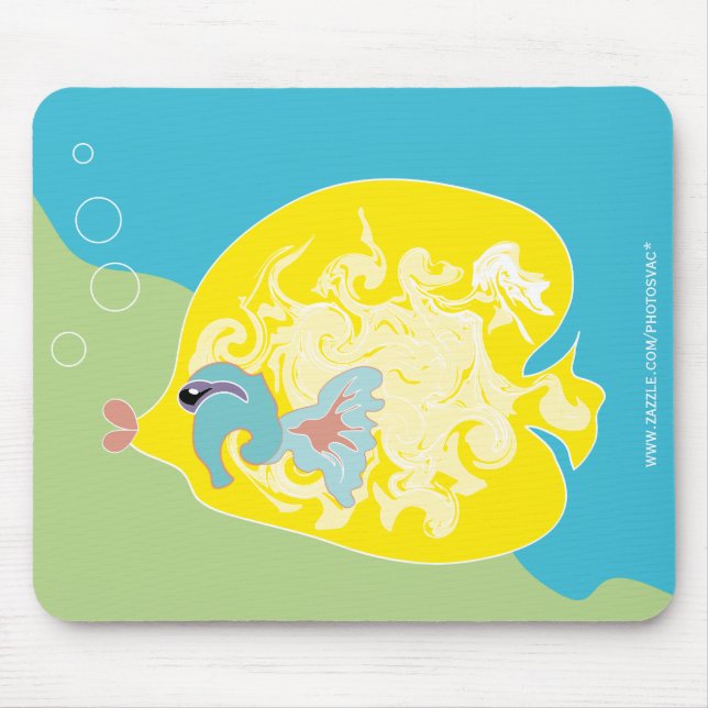Whimsical Tropisk Fisk Ocean Konst Musmatta (Framsidan)