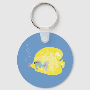 Whimsical Tropisk Fisk Ocean Konst Nyckelring