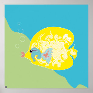 Whimsical Tropisk Fisk Ocean Konst Poster