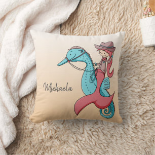 Whimsical turkos Sjörövar Cowgirl Kudde