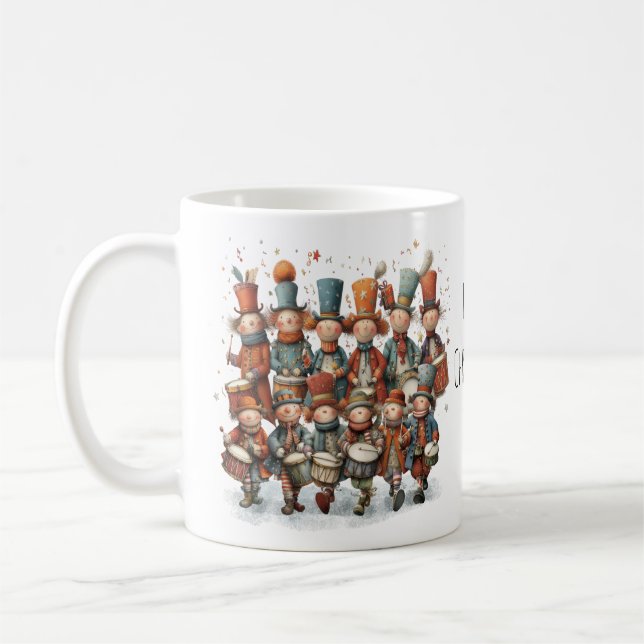 Whimsical Twelve Trummisar Trummar Jul 11oz Kaffemugg (Vänster)