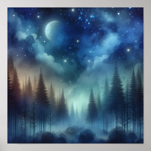 Whimsical Twilight Forest Back to School-affisch Poster