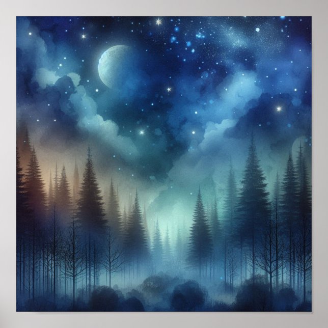 Whimsical Twilight Forest Back to School-affisch Poster (Framsidan)