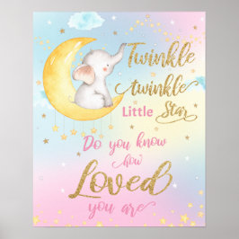 Whimsical Twinkle Twinkle Little Star Barnvägg Poster