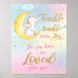 Whimsical Twinkle Twinkle Little Star Barnvägg Poster