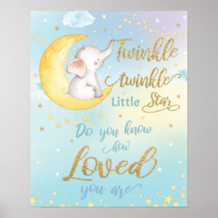 Whimsical Twinkle Twinkle Little Star Barnvägg Poster