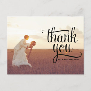 WHIMSICAL TYPOGRAPHY BRÖLLOP TACK POSTCARD VYKORT