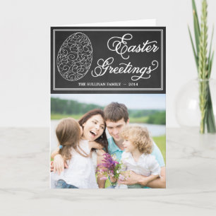 Whimsical Typography Chalkboard Påsk Card Helgkort