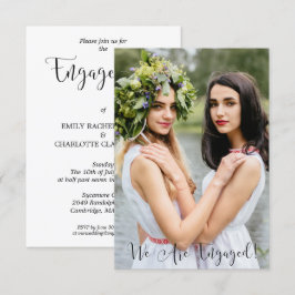Whimsical Typography Custom Photo Lesbian Gay Inbjudningar