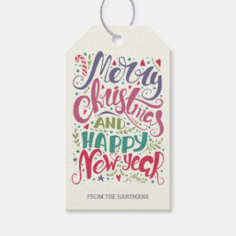Whimsical Typography-Helgdag Presentetikett