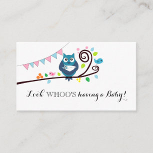 Whimsical Uggla Baby Shower Biljett-inbjudan Tilläggskort