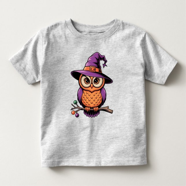 Whimsical Uggla Witch T Shirt (Framsida)