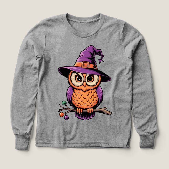 Whimsical Uggla Witch T Shirt (Design framsida)