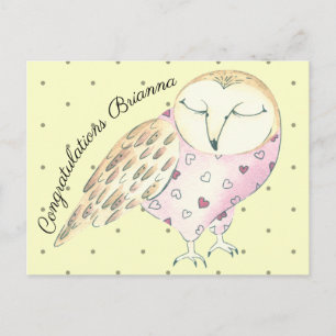 Whimsical Ugglan Personlig Vykort