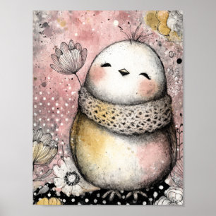 Whimsical Uggle Floral Akvarellkonst Poster