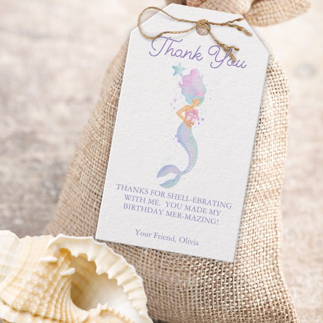 Whimsical Under the Sea Mermaid Favor Presentetikett (Skapare uppladdad)