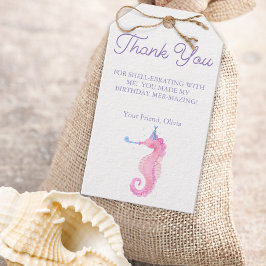 Whimsical Under the Sea Seahorse Favor Presentetikett