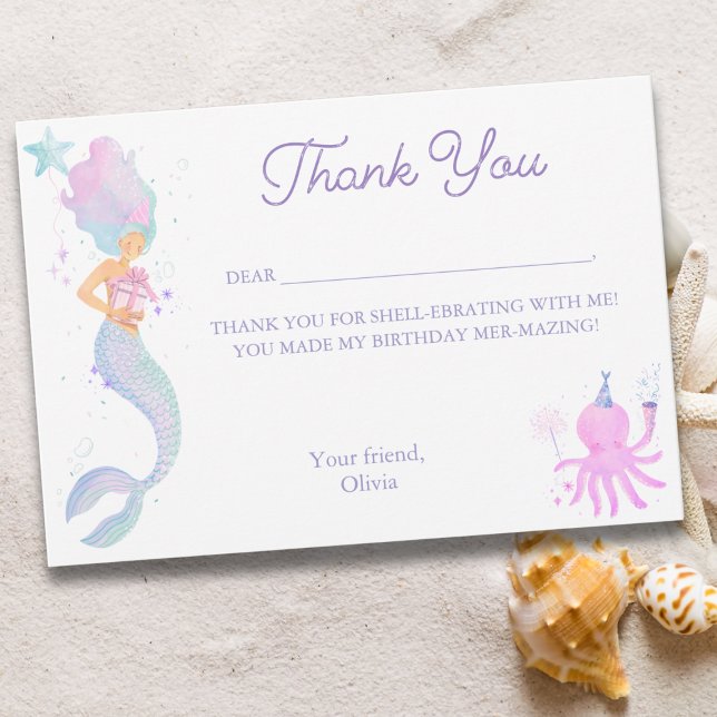 Whimsical Under the Sea Siren Tack Kort (Skapare uppladdad)