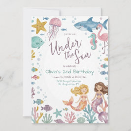 Whimsical Under the Sea Sjörödingar och Havsdjur Inbjudningar