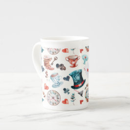 Whimsical Underland Tekoppsparty Mönster Benporslin Mugg