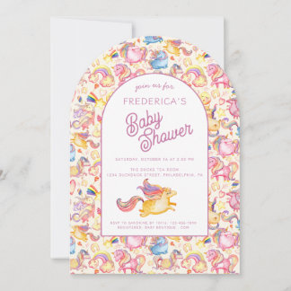 Whimsical Unicorns Baby Shower Invitation Inbjudningar