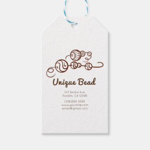 Whimsical Unique Pärlor på en ströbädd-minimal Presentetikett
