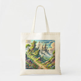 Whimsical Väg & Quote Tygkasse