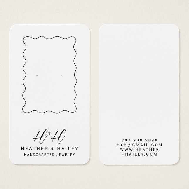 Whimsical Vågigt Gräns Visning Card Visitkort (Framsida & baksida)