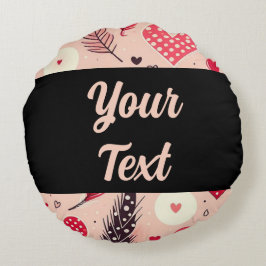 Whimsical Valentines Kärlek Garden Rund Kudde