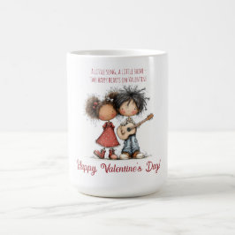 Whimsical valentinillustration för barn kaffemugg